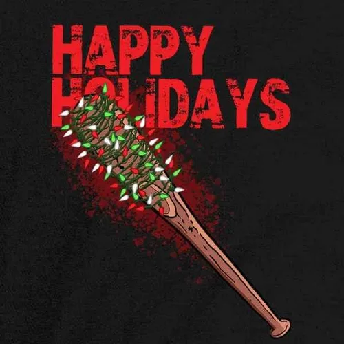 Vista 3 de Pop Threads Happy Holidays Lucille with Christmas Lights Graphic Tee T-Shirt for Men