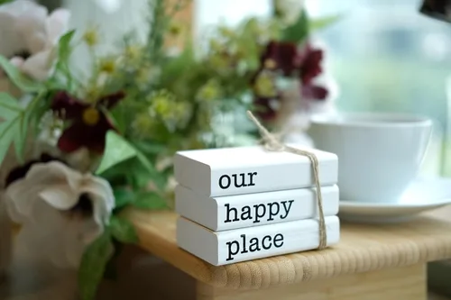 Vista 6 de LIVDUCOT Mini Libros Decorativos Blancos de Estilo Granja para Decoración de Bandejas Escalonadas - Pila de Libros de Madera Libros Falsos para Mesa