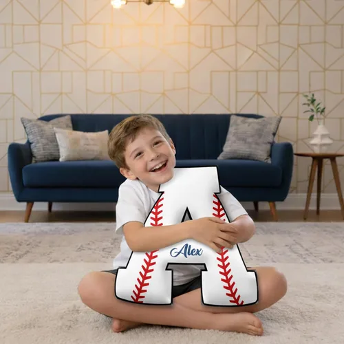 Vista 3 de Almohada personalizada de letras de baloncesto con nombre impreso, almohada de baloncesto con monograma personalizado, cojín deportivo, regalos