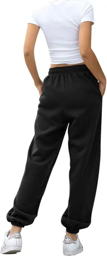 Vista 2 de HeSaYep Pantalones deportivos de cintura alta para mujer Para hacer ejercicio Pantalones para correr Pantalones holgados para descansar
