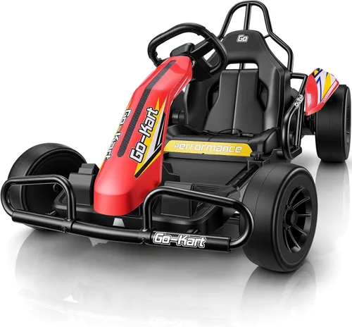 Vista 8 de Hikole 24V Electric Drift Go Kart with Backrest for Kids Ages 6-12, Black