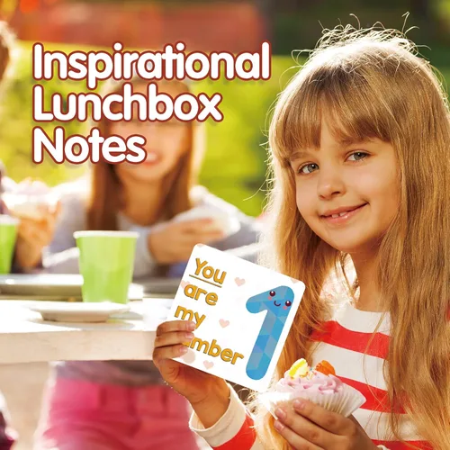 Vista 5 de Shemira Paquete de 100 notas para lonchera para niños, tarjetas de afirmación inspiradoras para niñas y niños, tarjetas motivacionales para niños