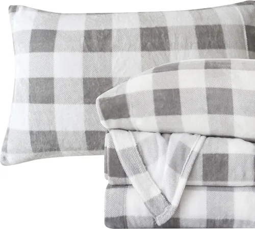 Vista 14 de Elegant Comfort - Juego de sábanas de franela de terciopelo de lujosamente suave de 4 piezas para las fiestas - Calidad premium - Juego de sábanas