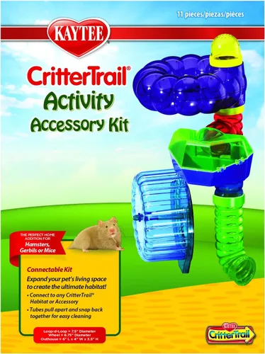 Vista 5 de Kaytee CritterTrail Fun-nel - Paquete de 5 tubos rectos para hábitat para animales pequeños Expand play space. Hamster tunnels for habitat