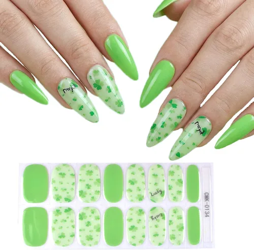 Vista 10 de Tiras de uñas de gel rojo burdeos color sólido pegatinas de gel de uñas 20 envolturas de manicura extra largas