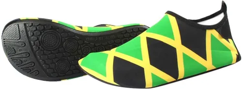 Vista 4 de Zapatos de agua para mujeres y hombres de secado rápido, zapatos de playa para surf al aire libre, yoga, ejercicio, bandera de Jamaica, Caribe