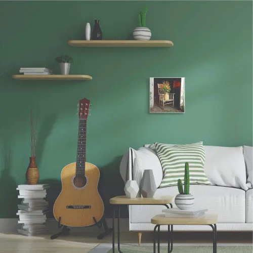 Vista 4 de Stupell Industries Placa de pared con ilustración de maceta de granero en silla mecedora antigua, 12 x 12, multicolor