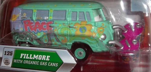 Vista 2 de Disney / Pixar CARS Movie 155 Coche fundido a presión con ojos lenticulares Serie 2 Fillmore con latas de gas orgánico Chase Piece!