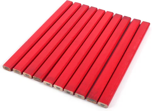 Vista 7 de 10 unids/pack 6.890 in carpintero lápiz octogonal duro negro rojo carpintero lápiz para constructor carpintería