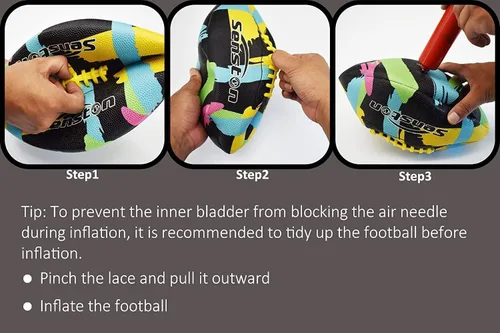Vista 8 de Senston Fútbol Tamaño 9/6 – Premium Composite Cuero Escuela Secundaria/Niños/Jóvenes Fútbol con Bomba Tamaño Pelota de Pie con Bomba