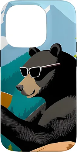 Vista 17 de iPhone 16 Bear Enjoying A Coffee Case