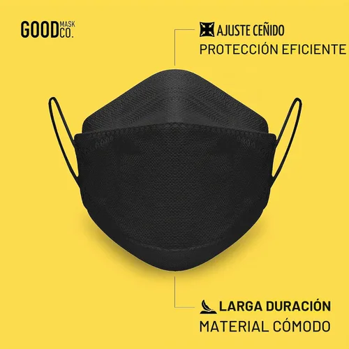 Vista 2 de Good Mask Co. Good Comfort KN95 - Mascarilla facial KN95 desechable, plegable, eficiencia de filtro del 95 %, máscaras faciales cómodas, máscaras