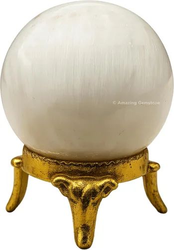 Vista 87 de Amazing Gemstone Bola de cristal de Amazonita con soporte, bolas de meditación de esfera de cristal de 2 pulgadas para brujería y bolas decorativas