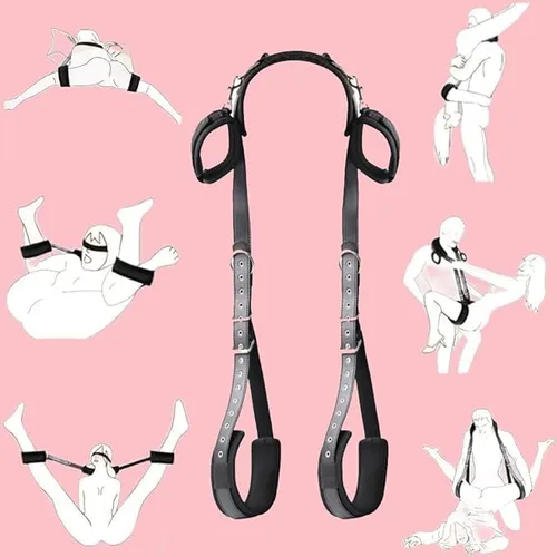 Vista 2 de SM Games - Juguetes de cama sexual, kit de cuerda de servidumbre, juego de cama BDSM Sexo Bondage con esposas y correas para las piernas, puños