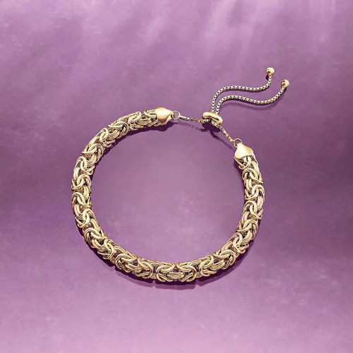 Vista 6 de Ross-Simons - Pulsera de bolo bizantino plata chapada en oro amarillo US_JWEY_B077YT3FQM