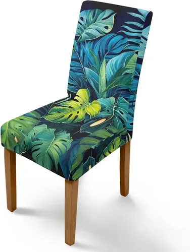 Vista 46 de Rnyleeg Juego de 1 fundas de asiento de comedor con estampado de flores azules para sillas de comedor, fundas protectoras suaves y lavables