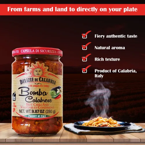 Vista 5 de Bomba Calabrese - Salsa picante italiana para untar, 9.87 onzas, paquete de 2