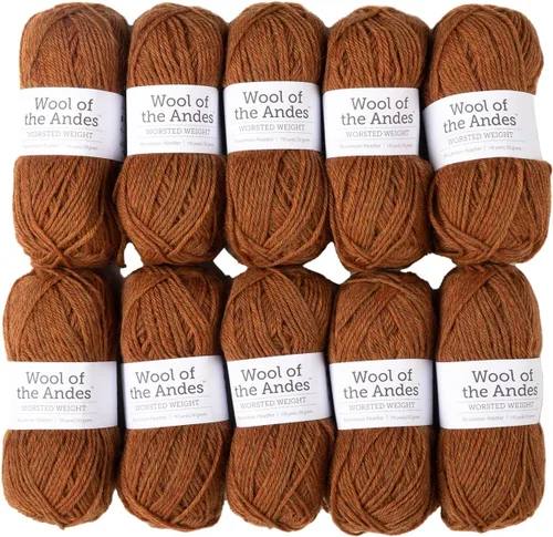 Vista 24 de Knit Picks Wool of the Andes Tan - Paquete de hilo de lana 100% para tejer Almendra