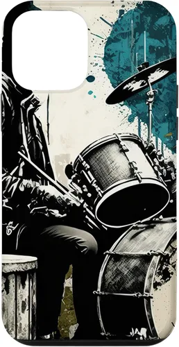 Vista 16 de Black White Drummer Music Lover Drumming Drummer Graphic Case for iPhone 17