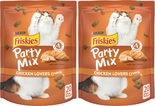 Vista 14 de Purina Friskies Golosinas para Gatos, Party Mix Chicken Lovers Crunch - Bolsa de 20 Oz
