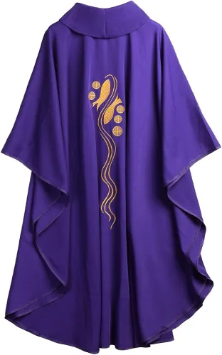 Vista 5 de BLESSUME Celebrant Casulla Iglesia Púrpura Misa Vestiduras