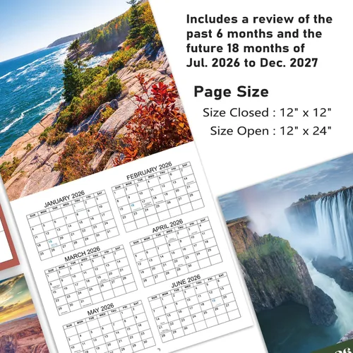 Vista 6 de Calendario 2026 – enero 2026 – diciembre 2026, calendario de pared 2026, calendario mensual 2026, 12 x 24 pulgadas (abierto), calendario de pared
