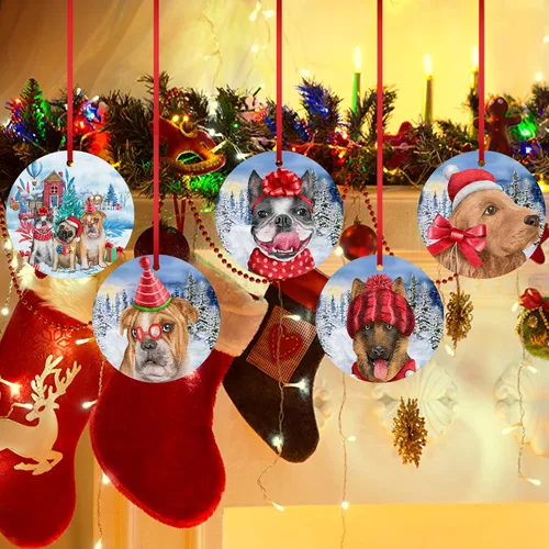 Vista 7 de Adorno de Navidad de Bulldog Francés para mamá, adorno colgante de Navidad para perro, idea de cachorro, adorno de Navidad para cachorro 2023