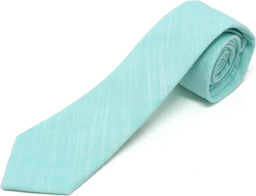 Vista 25 de Corbata delgada de algodón cambray para hombre, estilo desgastado texturizado - 2 1/2 pulgadas de ancho
