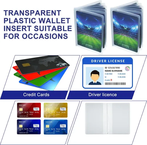 Vista 7 de Chivao Juego de 2 fundas de plástico transparente para tarjetas de crédito, fundas de plástico para tarjetas de crédito, portafolios para hombres