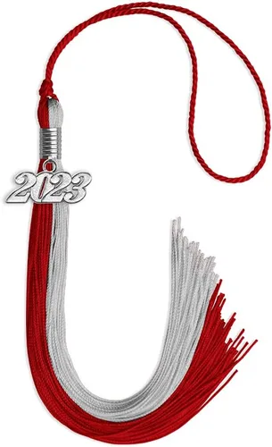 Vista 15 de Endea Graduation Borla de doble color con gota de fecha plateada (negro/oro antiguo, 2025)