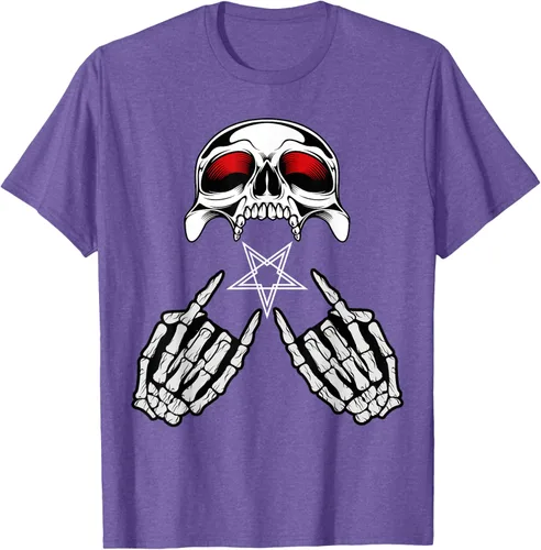 Vista 8 de Camisas de metal pesado con diseño de abanico de metal Negro