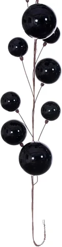 Vista 4 de Vickerman Guirnalda de alambre de bola de rama de perla negra de 10 pies. Negro