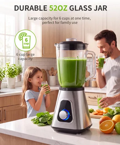 Vista 6 de GDOR Batidora de batido para cocina, licuadora de vidrio de 1200 W