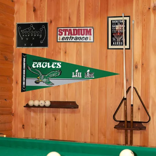 Vista 2 de WinCraft Bandera retro de los Philadelphia Eagles 2 Time Champions