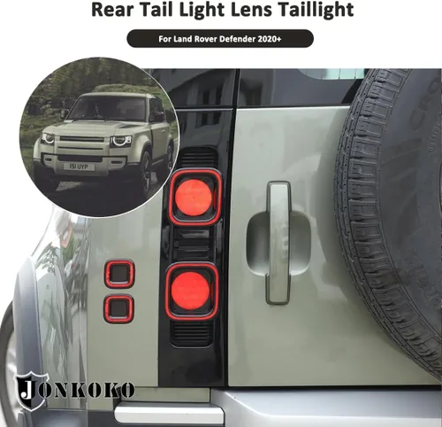 Vista 5 de Kit de luz trasera negra ABS para Land Rover Defender 90 110 130 2020-2026 Accesorios de cubierta de protección de luz trasera exterior de automóvil