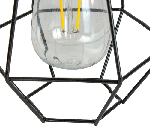 Vista 6 de Northlight Linterna solar colgante al aire libre geométrica negra de 7.5 pulgadas con mango
