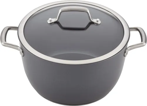 Vista 13 de Anolon Accolade - Juego de ollas y sartenes antiadherentes anodizadas forjadas, juego de utensilios de cocina de inducción, 12 piezas, gris piedra