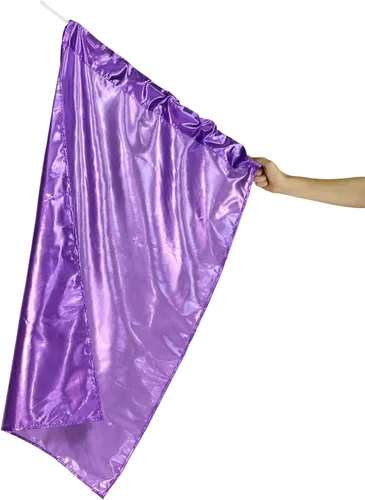 Vista 2 de Danzcue Bandera de color metálico, con manija., L Violeta intenso