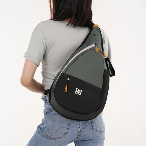Vista 3 de Sherpani Esprit, bolsa de nailon, bolsa de hombro, mochila cruzada para mujer, protección RFID, Juniper