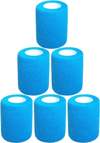 Vista 18 de Baisunt Paquete de 6 vendajes cohesivos de 1 pulgada, cinta autoadhesiva autoadhesiva autoadhesiva transpirable para muñeca, tobillo, deportes, Negro