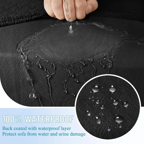 Vista 3 de HDCAXKJ Fundas de cojín impermeables para sofá modular de 3 piezas, funda elástica para sofá en forma de L, juego de fundas elásticas para sofá