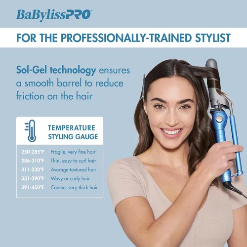 Vista 4 de BaBylissPRO Nano Titanium Curling Iron for Loose Curls & Beach Waves, Marcel Professional Hair Curler