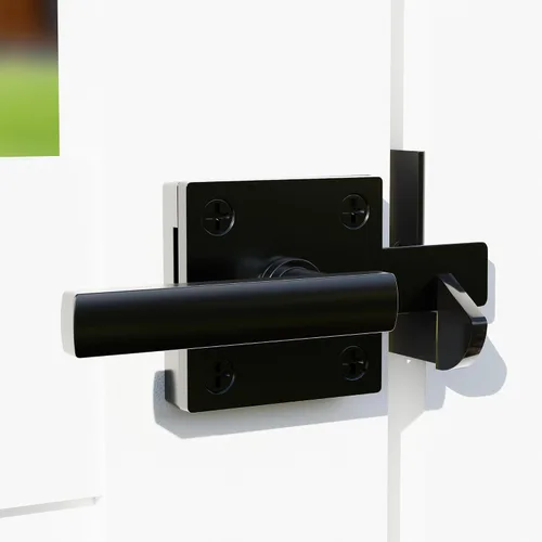 Vista 6 de Pestillo de puerta de doble lado HILLMASTER para valla de madera, pestillo de puerta basculante resistente para valla exterior, pestillo de puerta