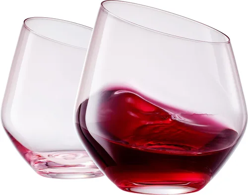 Vista 10 de Khen Copas de vino rosa, regalo Juego de 2 Cristalería inclinada de 18 onzas color rubor rosa, vidrio de tallo alto, regalos para esposa, novia