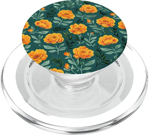 Vista 7 de Marigold Cute Flower Pattern PopSockets Adhesive PopGrip