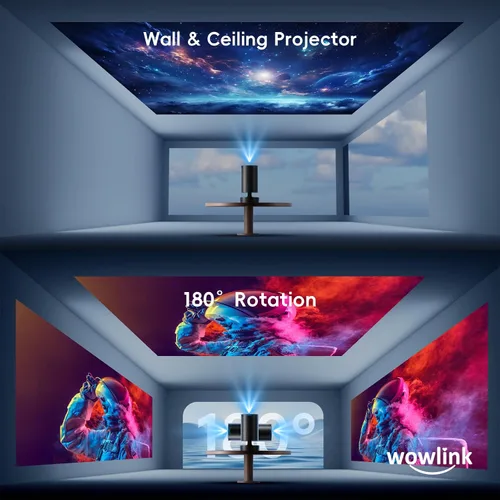 Vista 5 de [Aplicación incorporada y actualizada 2026] Mini proyector con WiFi 6 y Bluetooth 5.4 Negro