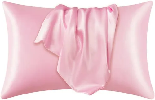 Vista 38 de Juego de 2 fundas de almohada de seda satinada de lujo para cabello y piel, fundas de almohada de satén con cierre de cremallera (estándar