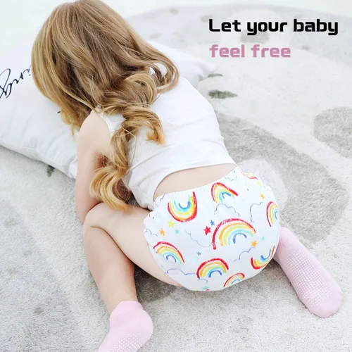 Vista 2 de Pantalones de entrenamiento para ir al baño para niñas 2T, 3T, 4T, ropa interior de entrenamiento para bebés y niñas, paquete de 4, 1 Count