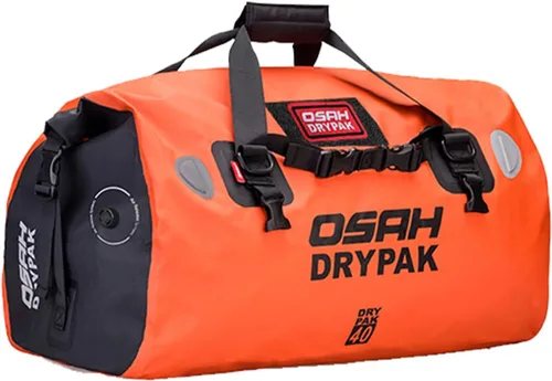 Vista 7 de Bolsa de lona impermeable y maleta - Bolsa seca para motocicleta, bolsas de sillín con cierre enrollable, gran espacio de almacenamiento, para Negro