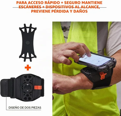 Vista 2 de Ergodyne Squids 5545 - Brazalete para escáner de pulsera, ajustable para teléfonos, escáneres, computadoras móviles, PDA